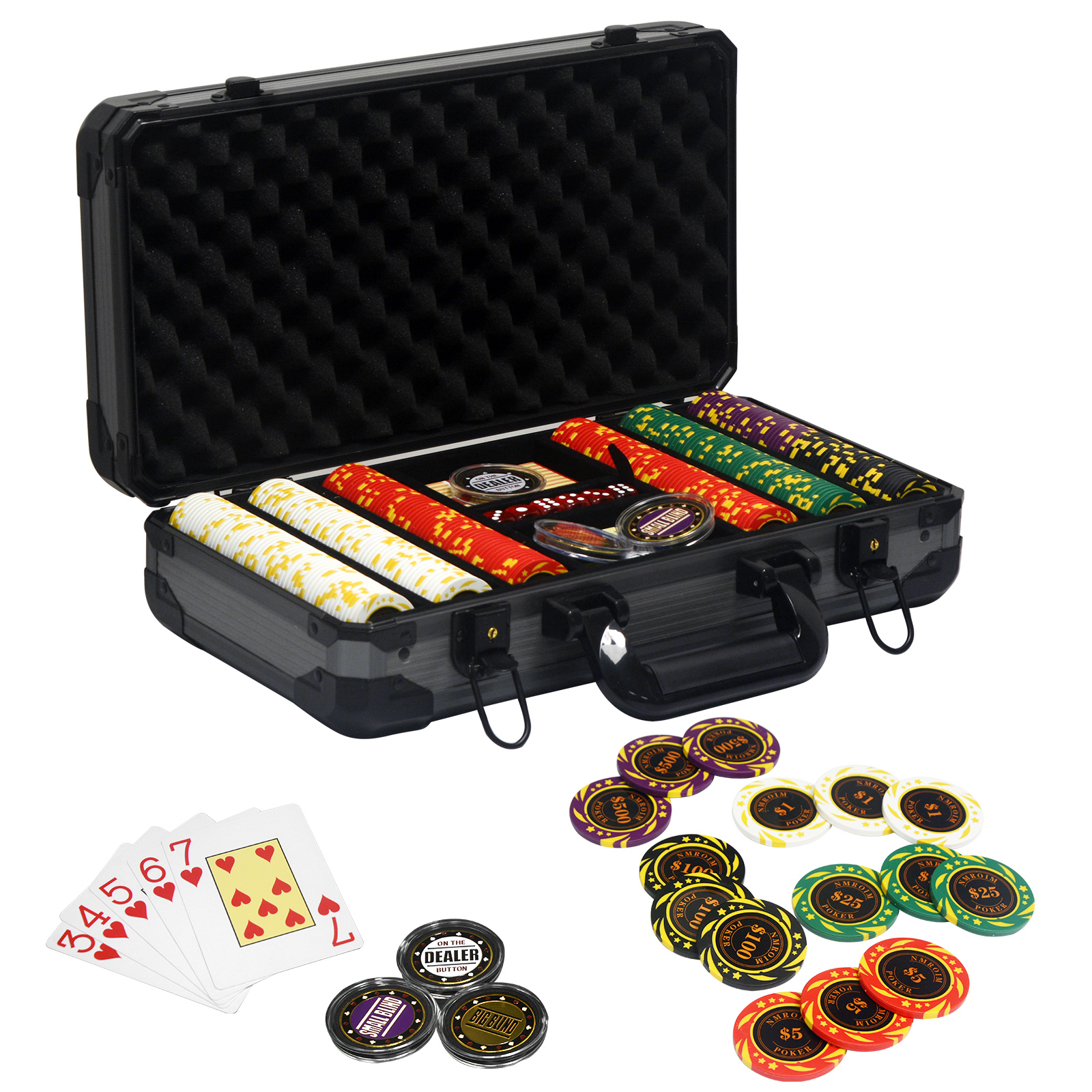 Amazon.com: Nmroim 13.5 Gram Clay Poker Chip Set Texas Hold'em